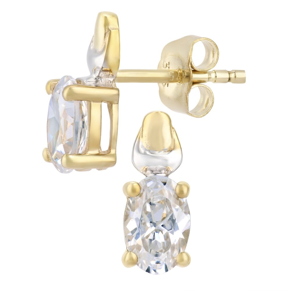 SPARKLD 9ct Gold Cubic Zirconia Birth Stone Earrings