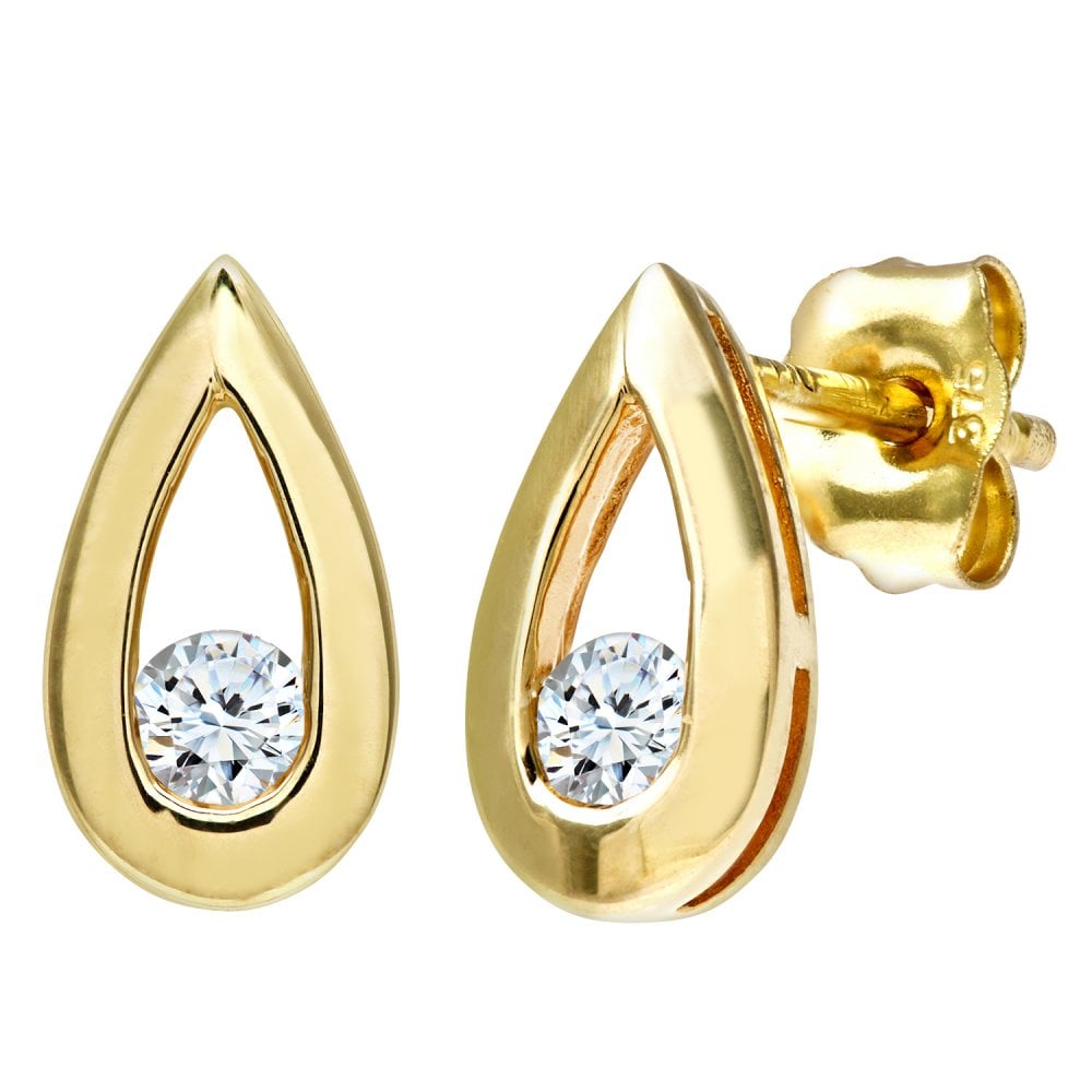 SPARKLD 9ct Yellow Gold 0.15ct Diamond Earrings
