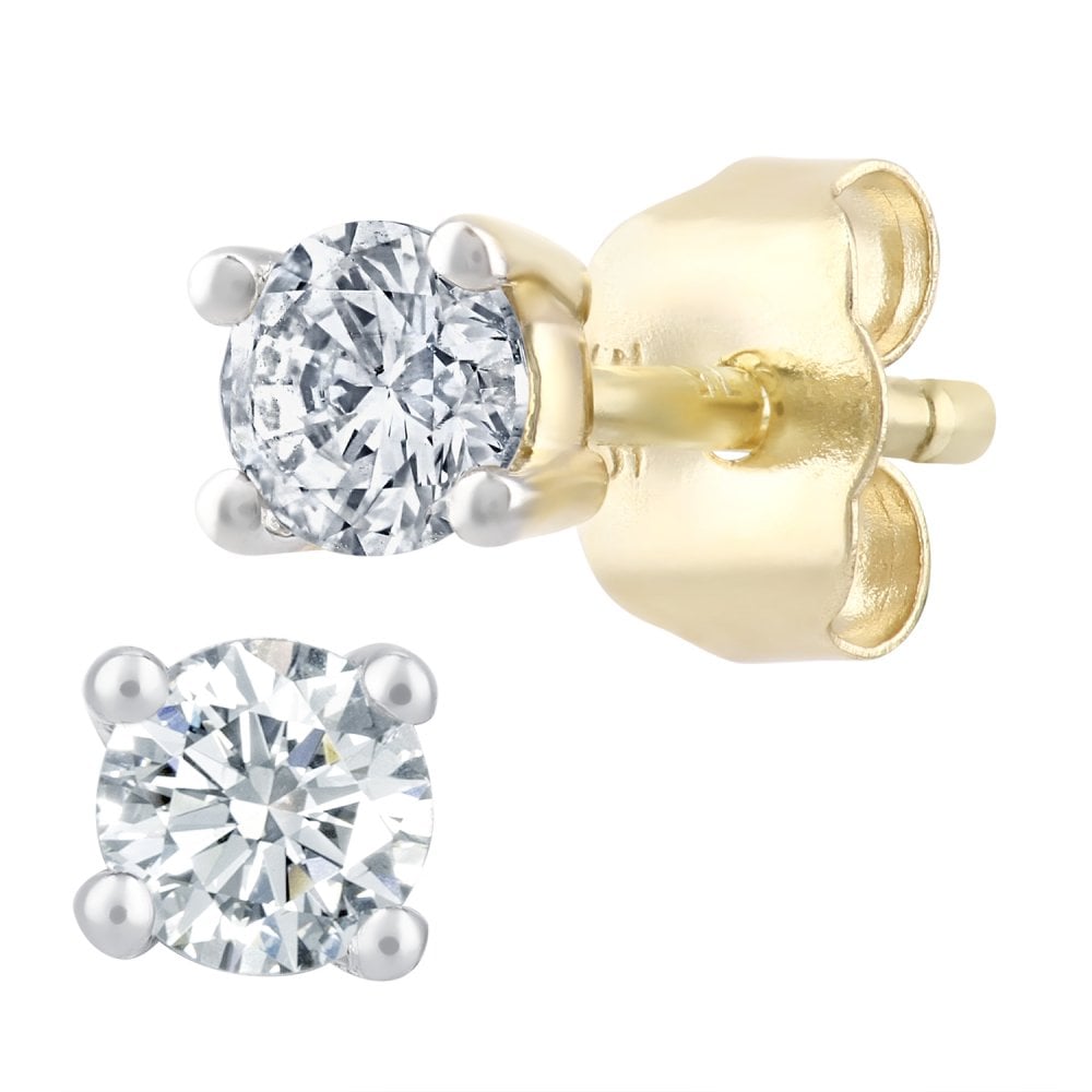 SPARKLD 9ct Yellow Gold 0.25ct Diamond Stud Earrings