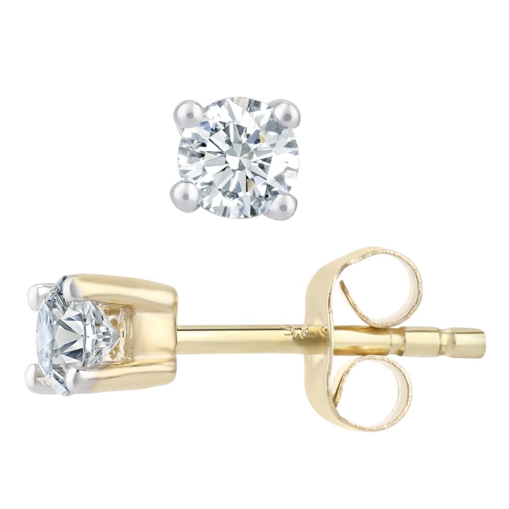 SPARKLD 9ct Yellow Gold 0.25ct Diamond Stud Earrings