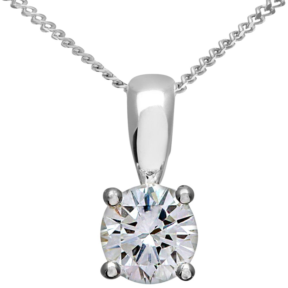 SPARKLD Platinum IJ/I Certified Round Brilliant Diamond, 0.75ct Solitaire Pendant + Chain