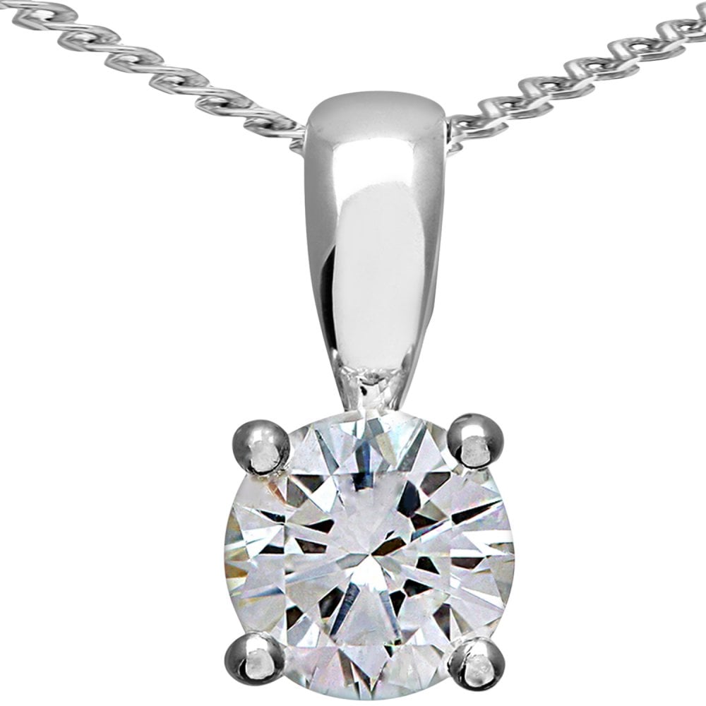 SPARKLD Platinum IJ/I Certified Round Brilliant Diamond, 0.75ct Solitaire Pendant + Chain