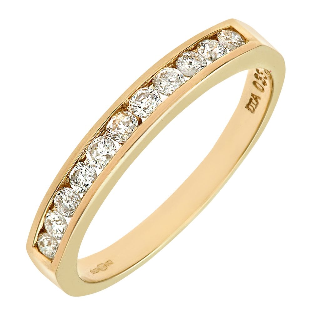 SPARKLD 9ct Yellow Gold 0.25ct Diamond Channel Set Eternity Ring