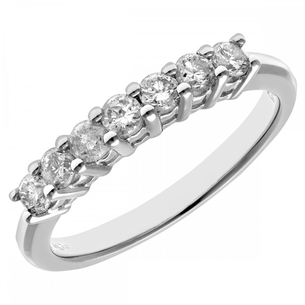 SPARKLD Platinum Eternity Ring, IJ/I Certified 0.50ct Round Brilliant Diamonds