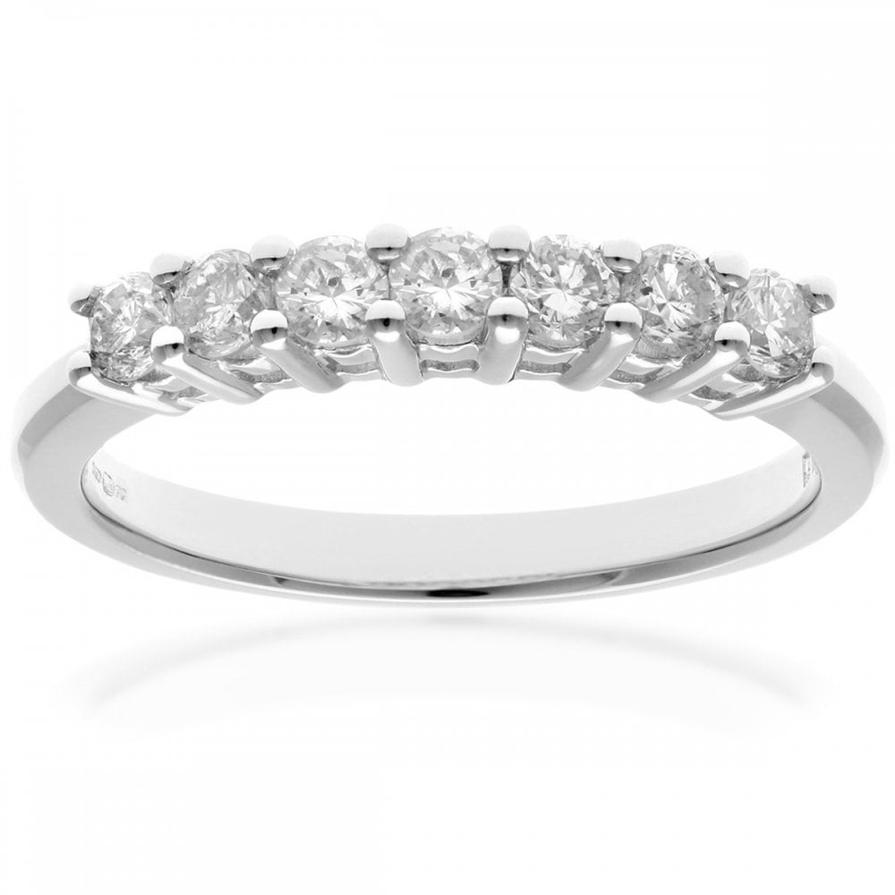 SPARKLD 18ct White Gold Eternity Ring, IJ/I Certified 0.50ct Round Brilliant Diamonds