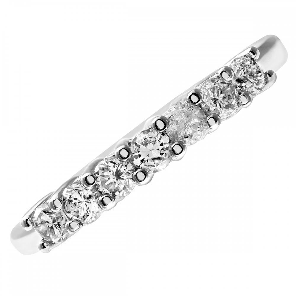 SPARKLD 18ct White Gold Eternity Ring, IJ/I Certified 0.50ct Round Brilliant Diamonds
