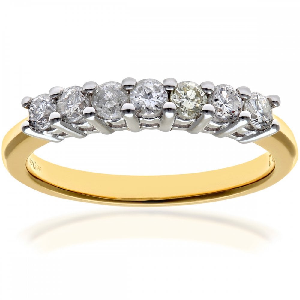 SPARKLD 18ct Yellow Gold Eternity Ring, IJ/I Certified 0.50ct Round Brilliant Diamonds