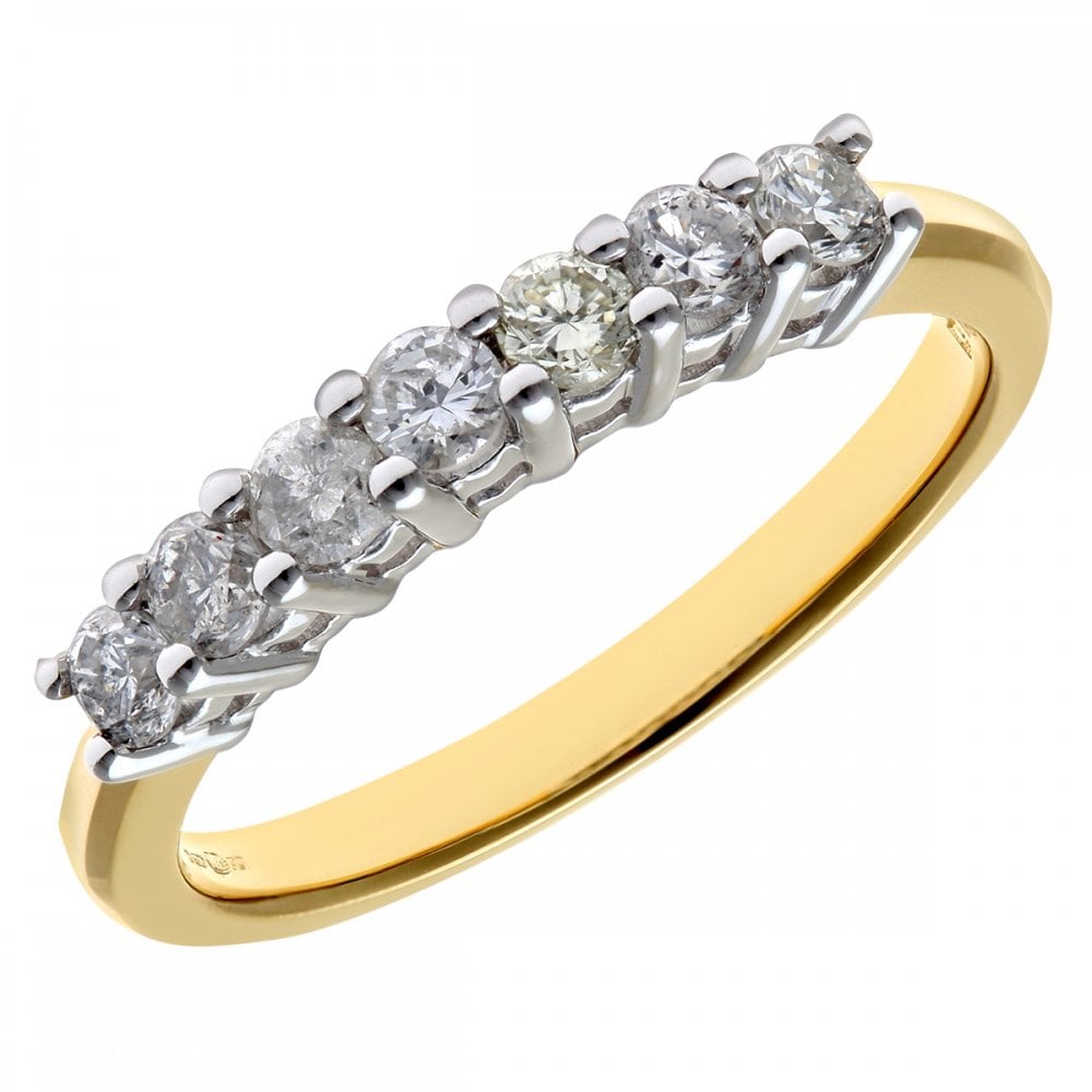 SPARKLD 18ct Yellow Gold Eternity Ring, IJ/I Certified 0.50ct Round Brilliant Diamonds