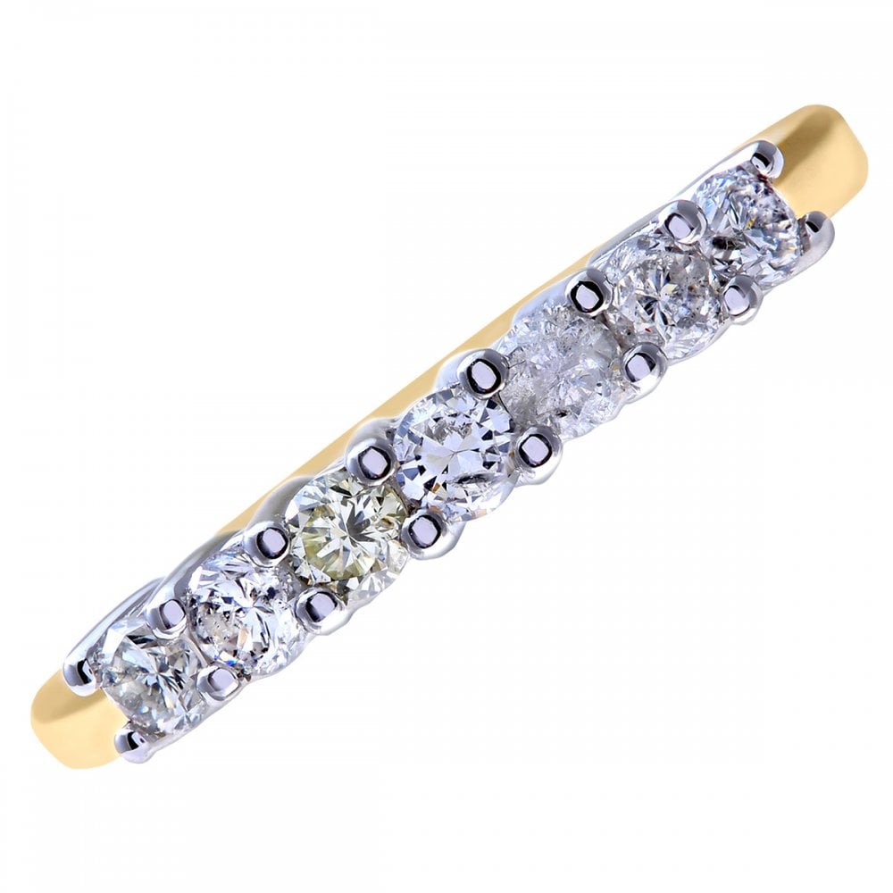 SPARKLD 18ct Yellow Gold Eternity Ring, IJ/I Certified 0.50ct Round Brilliant Diamonds