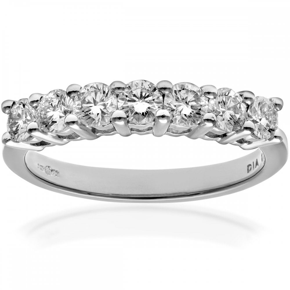 SPARKLD Platinum Eternity Ring, IJ/I Certified 0.75ct Round Brilliant Diamonds