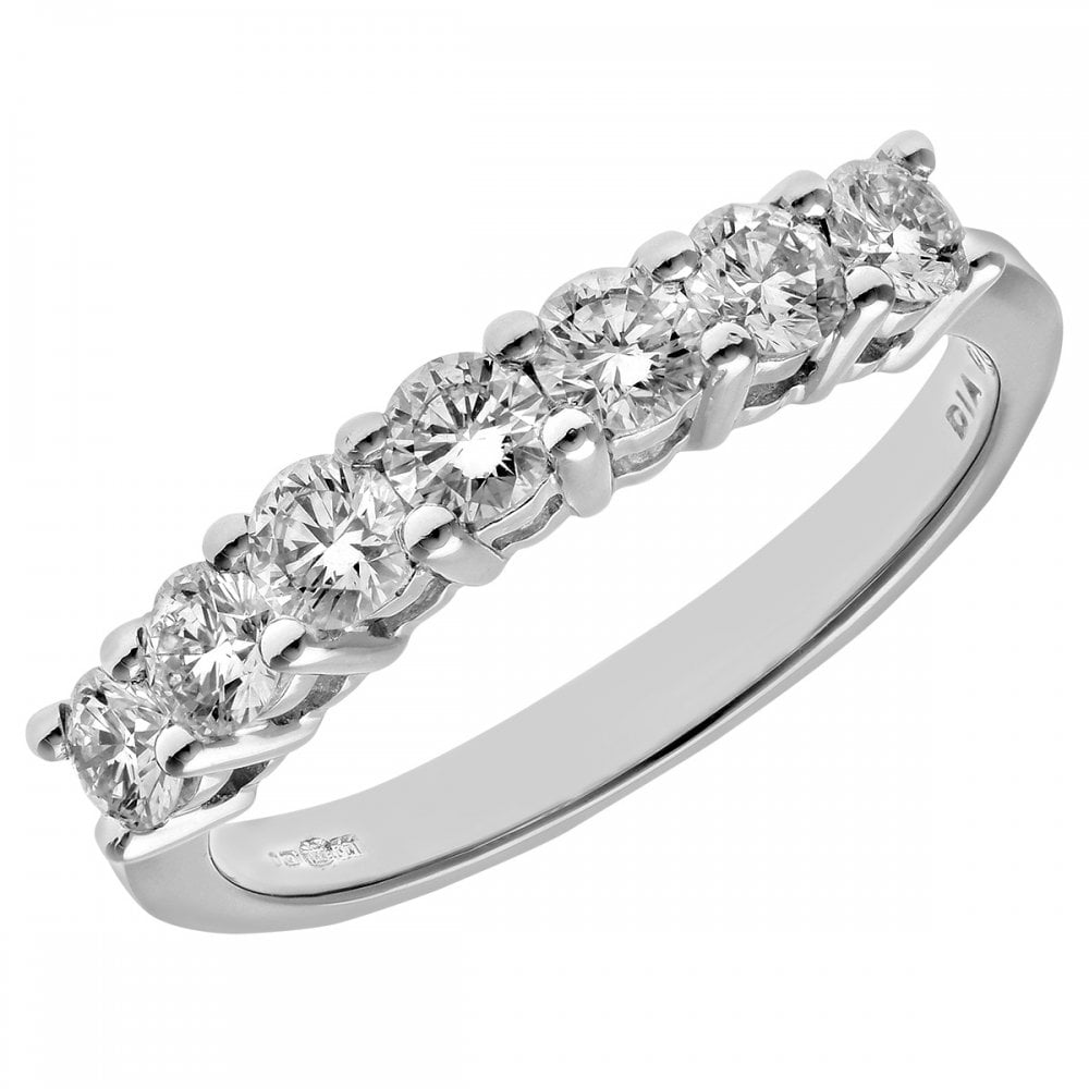 SPARKLD Platinum Eternity Ring, IJ/I Certified 0.75ct Round Brilliant Diamonds