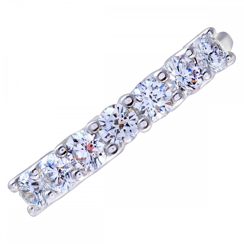 SPARKLD Platinum Eternity Ring, IJ/I Certified 0.75ct Round Brilliant Diamonds