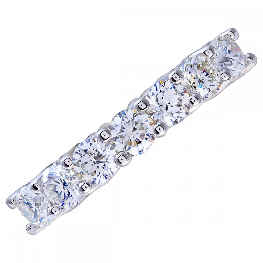 SPARKLD Platinum Eternity Ring, IJ/I Certified 1.00ct Round Brilliant Diamonds