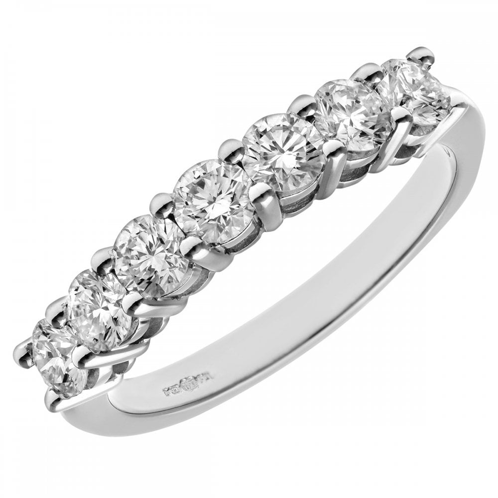 SPARKLD 18ct White Gold Eternity Ring, IJ/I Certified 1.00ct Round Brilliant Diamonds
