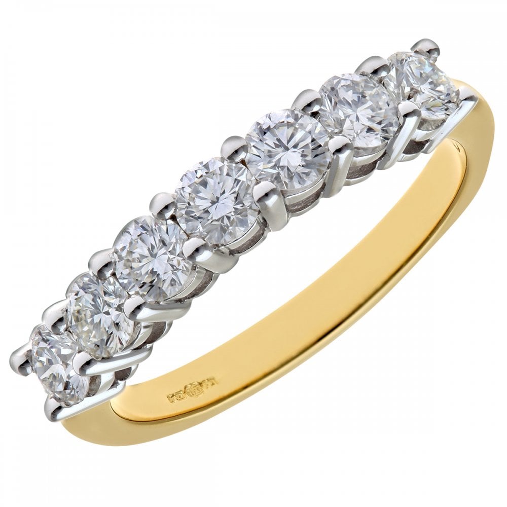 SPARKLD 18ct Yellow Gold Eternity Ring, IJ/I Certified 1.00ct Round Brilliant Diamonds