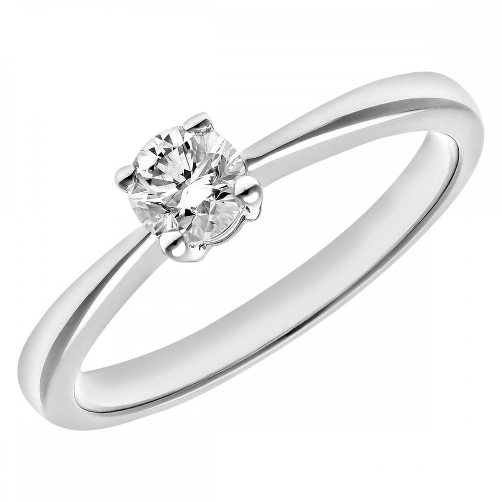 SPARKLD Round Brilliant 0.33ct Diamond Platinum Solitaire Engagement Ring, IJ/I Certified