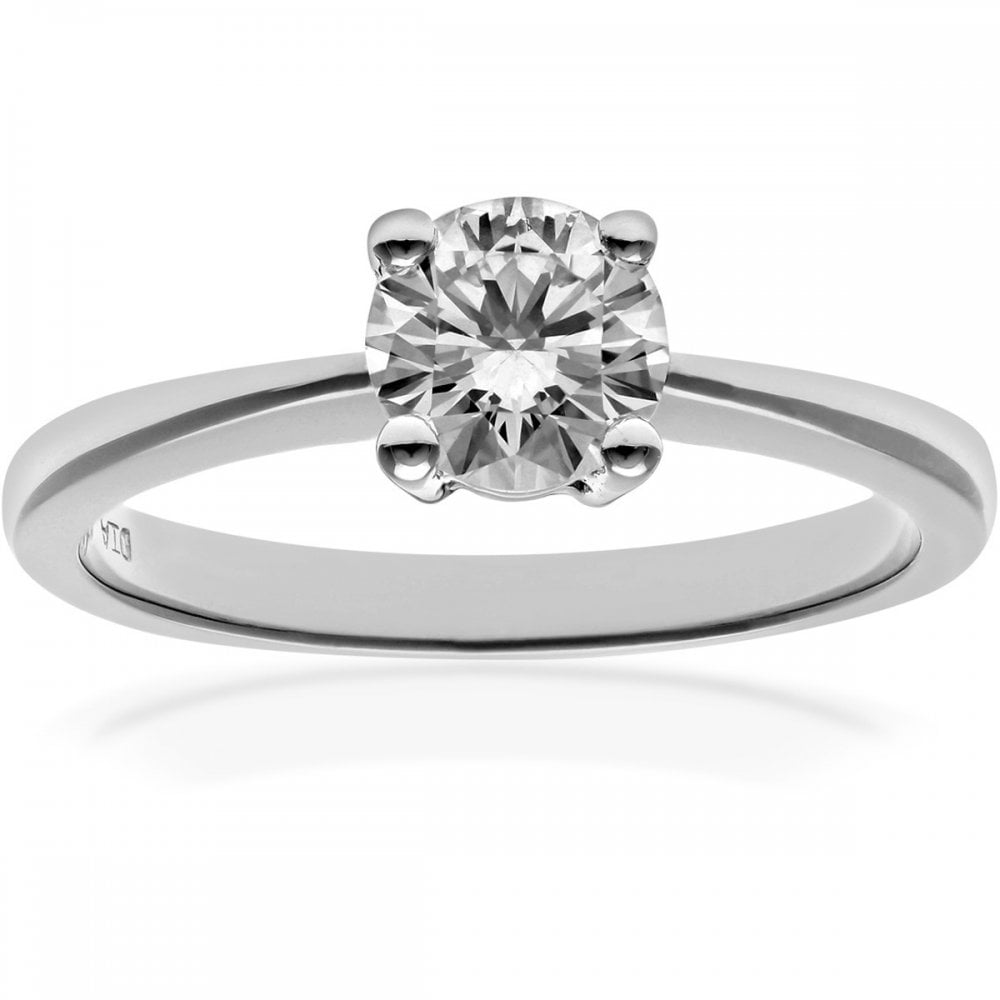 SPARKLD Round Brilliant 0.75ct Diamond Platinum Solitaire Engagement Ring, IJ/I Certified