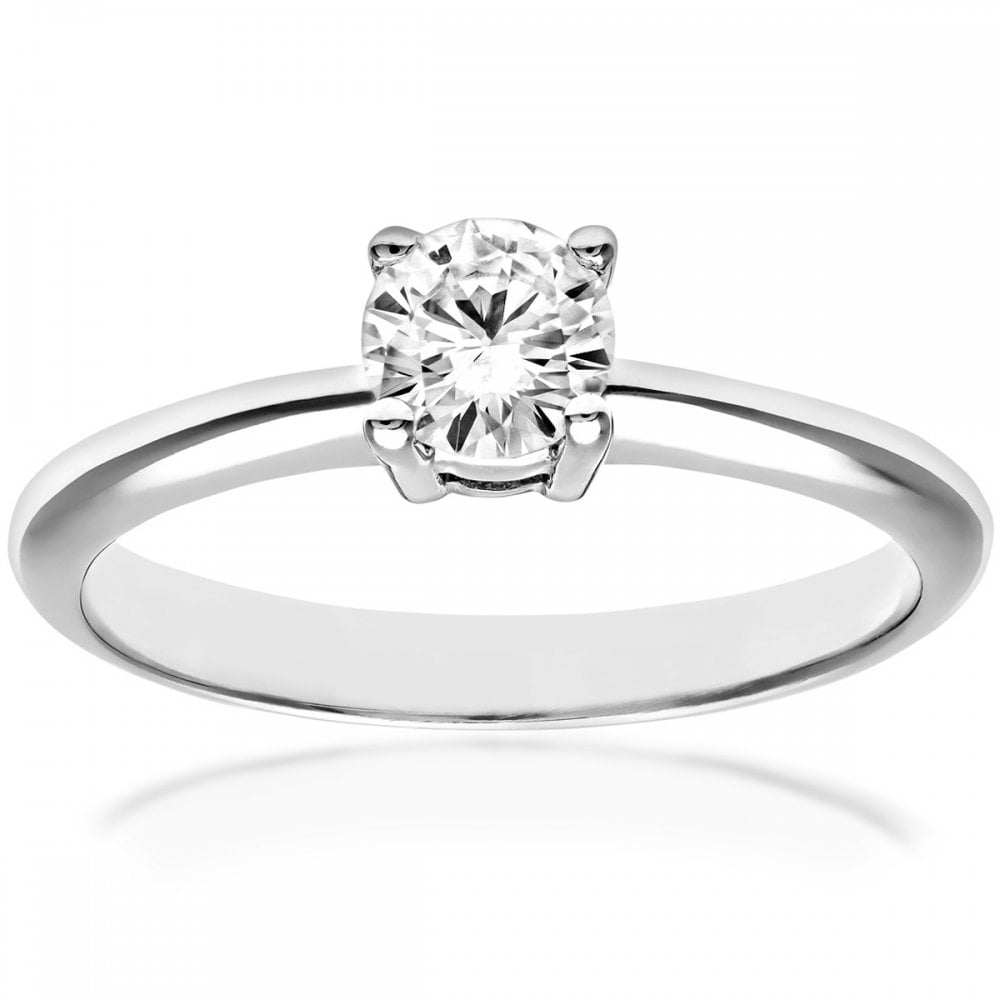 SPARKLD 18ct White Gold EGL Certified  0.40ct Diamond Solitaire Engagement Ring