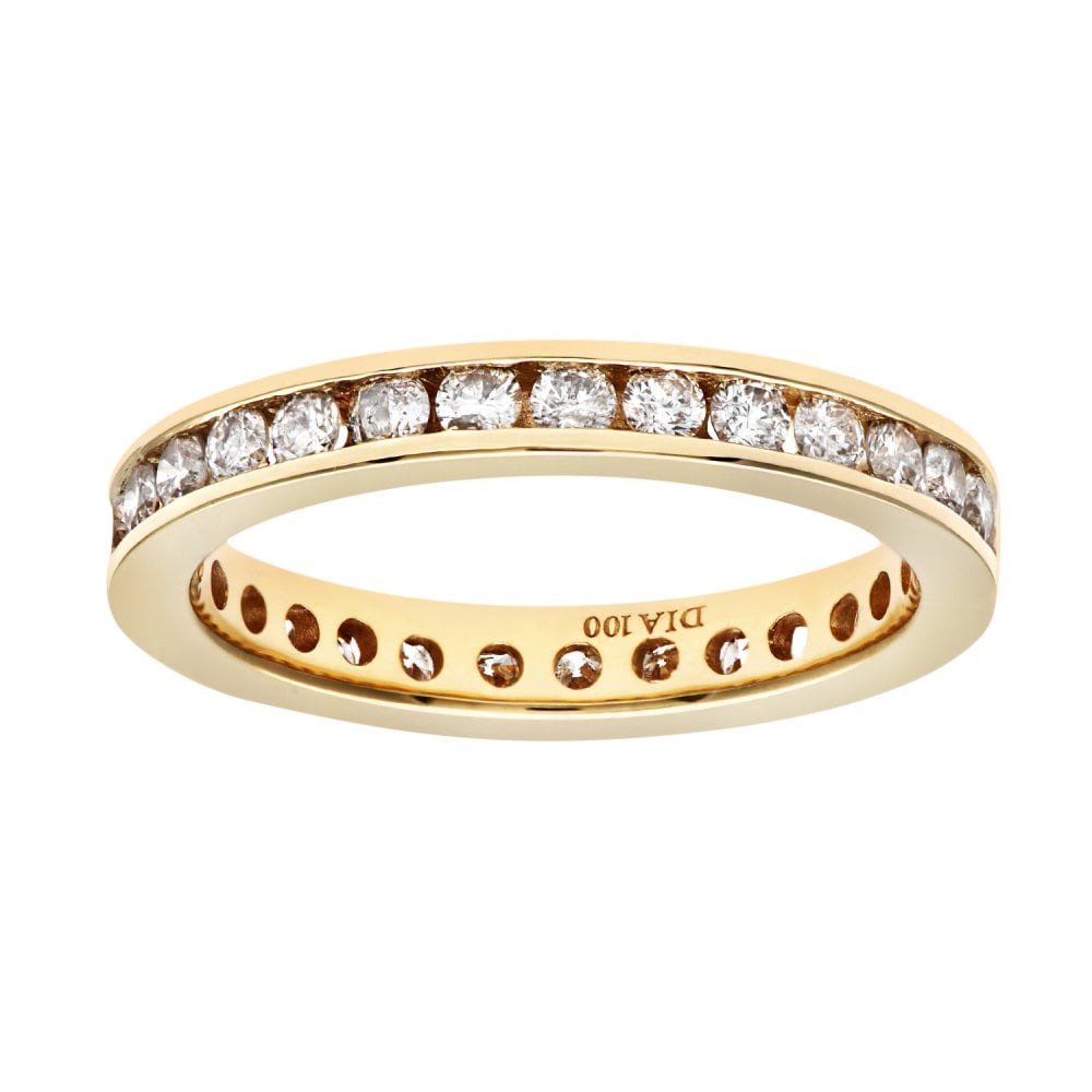 SPARKLD 18ct White Gold 1.00ct Diamond Channel Setting Eternity Ring