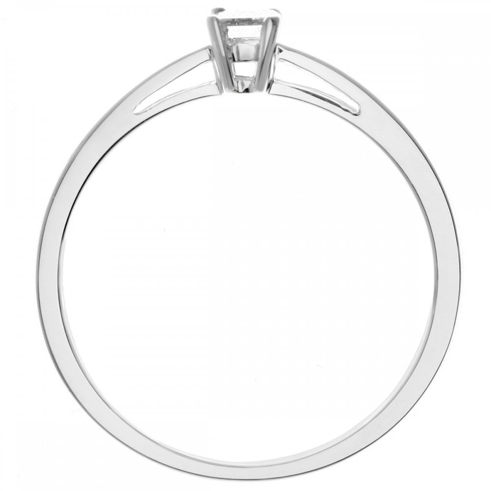 SPARKLD 18ct White Gold J/I1 Certified Princess Cut 0.25ct Diamond Solitaire Engagement Ring