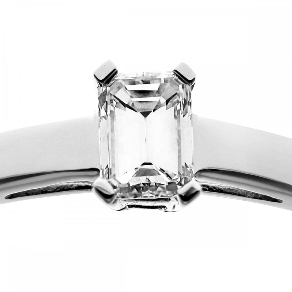 SPARKLD 18ct White Gold J/I1 Certified Princess Cut 0.33ct Diamond Solitaire Engagement Ring
