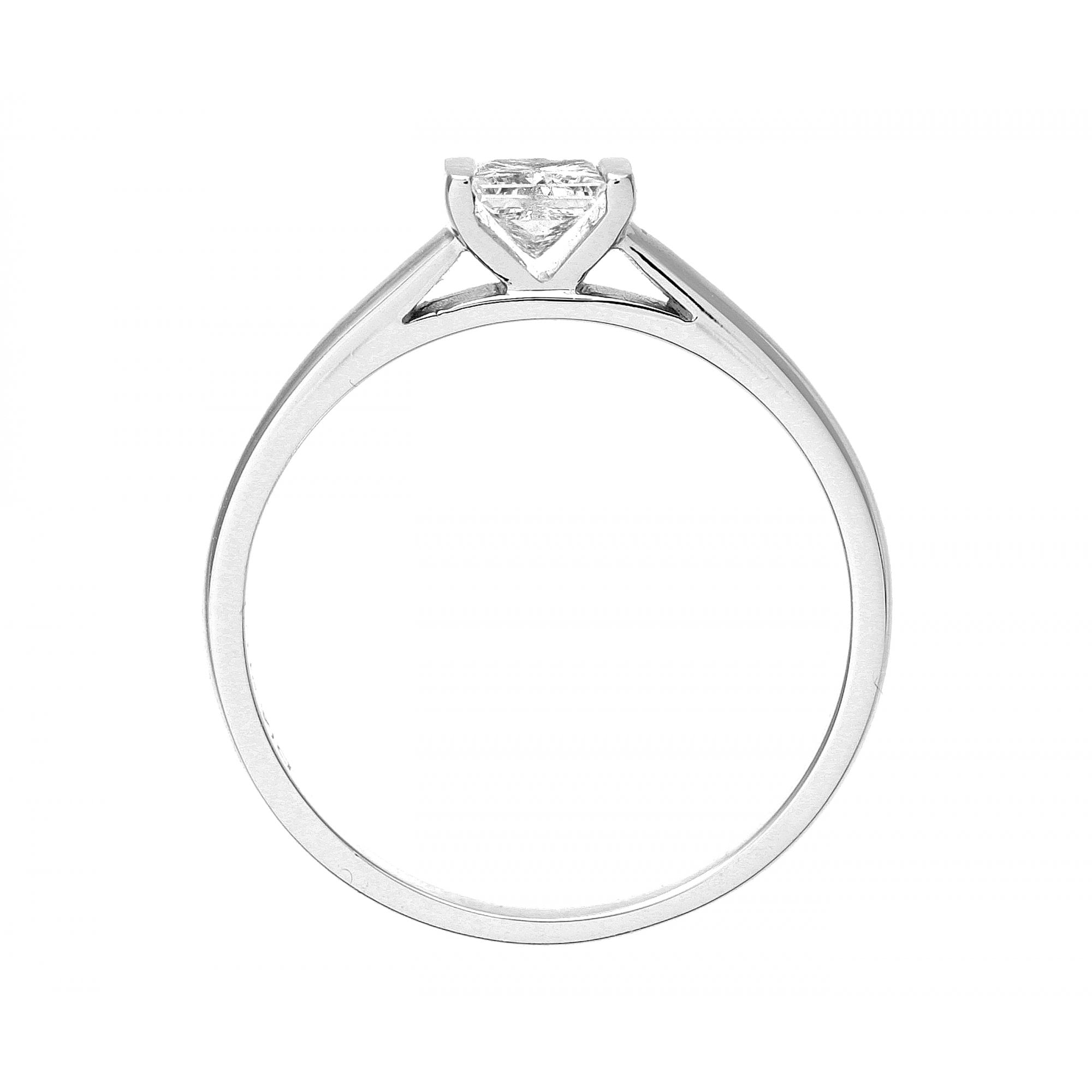SPARKLD 18ct White Gold J/I1 Certified Princess Cut 0.33ct Diamond Solitaire Engagement Ring