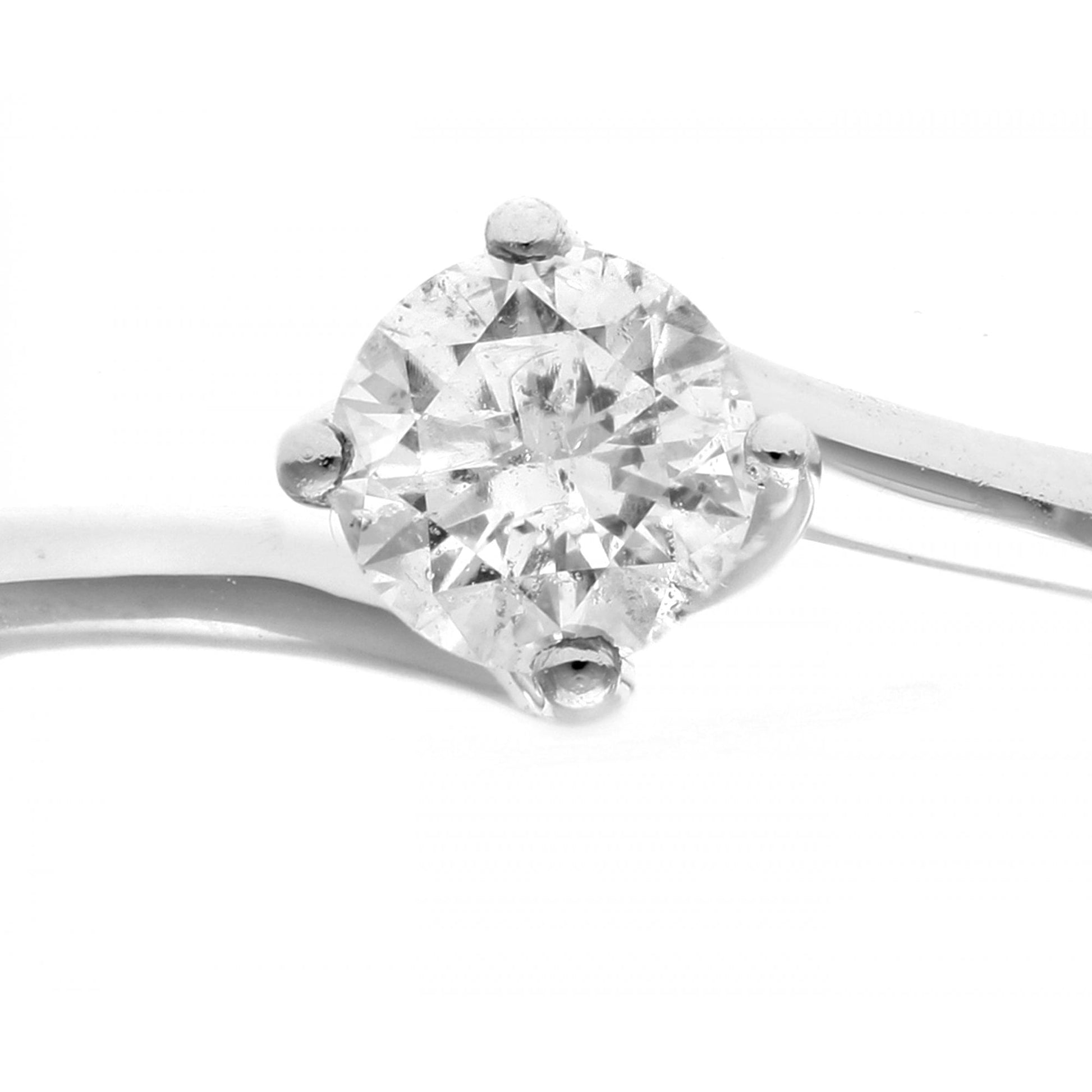 SPARKLD 18ct White Gold J/I1 Certified Round Brilliant 0.25ct Diamond Solitaire Engagement Ring