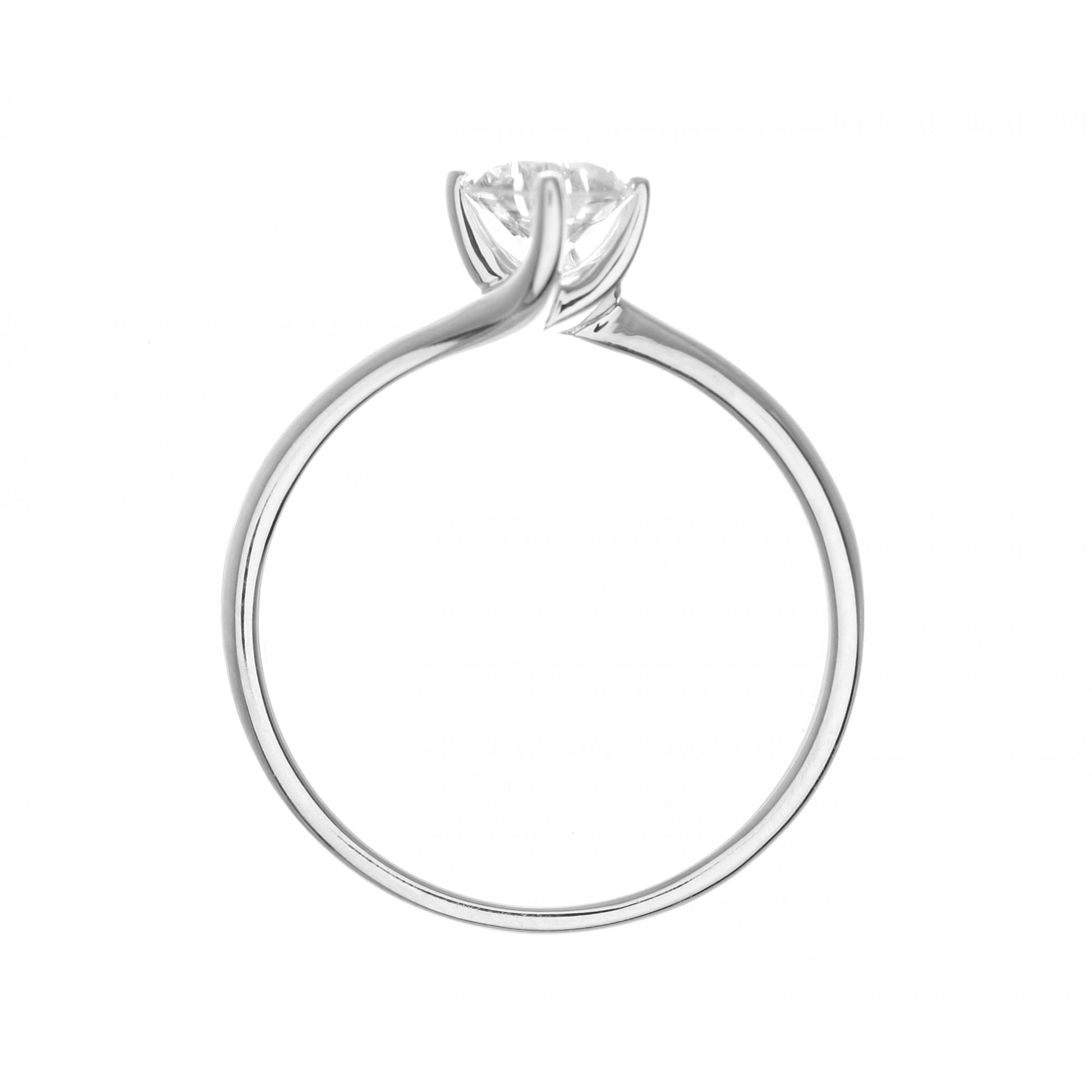 SPARKLD 18ct White Gold J/I1 Certified Round Brilliant Cut 0.50ct Diamond Solitaire Engagement Ring