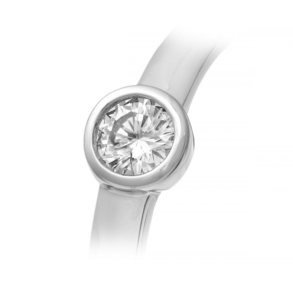 SPARKLD 18ct White Gold J/I1 Certified Round Brilliant 0.25ct Diamond Solitaire Engagement Ring