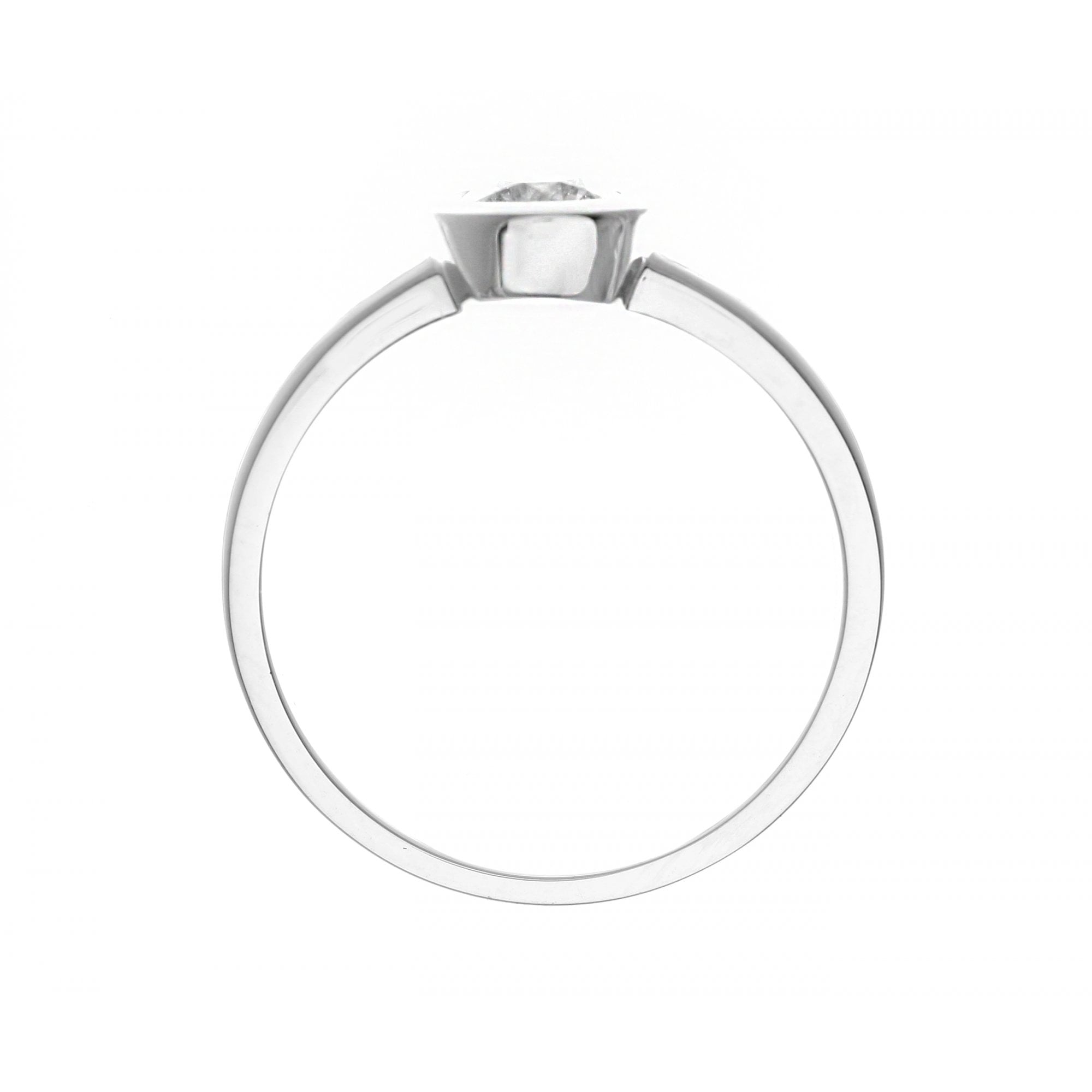 SPARKLD 18ct White Gold J/I1 Certified Round Brilliant Cut 0.50ct Diamond Solitaire Engagement Ring