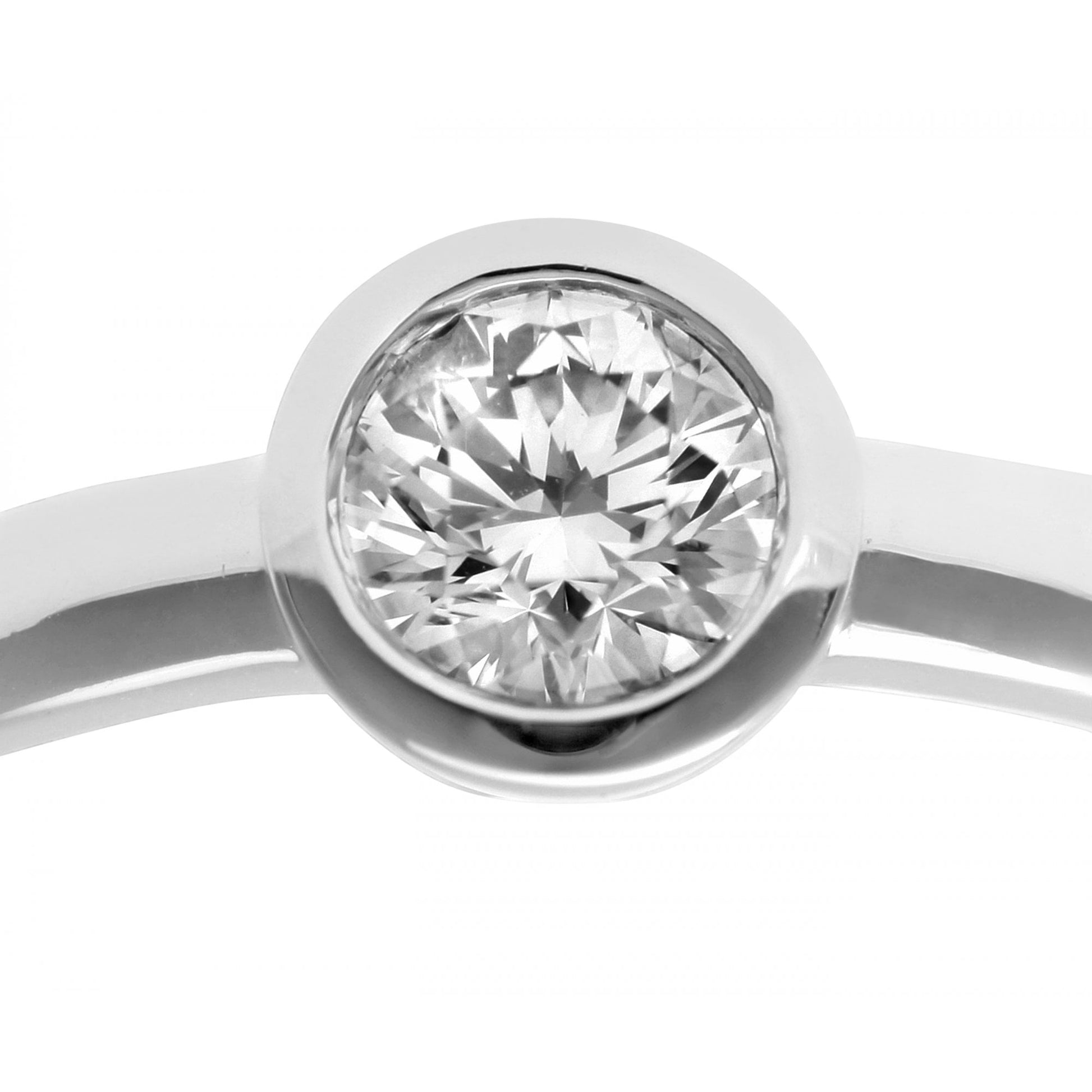 SPARKLD 18ct White Gold J/I1 Certified Round Brilliant Cut 0.50ct Diamond Solitaire Engagement Ring