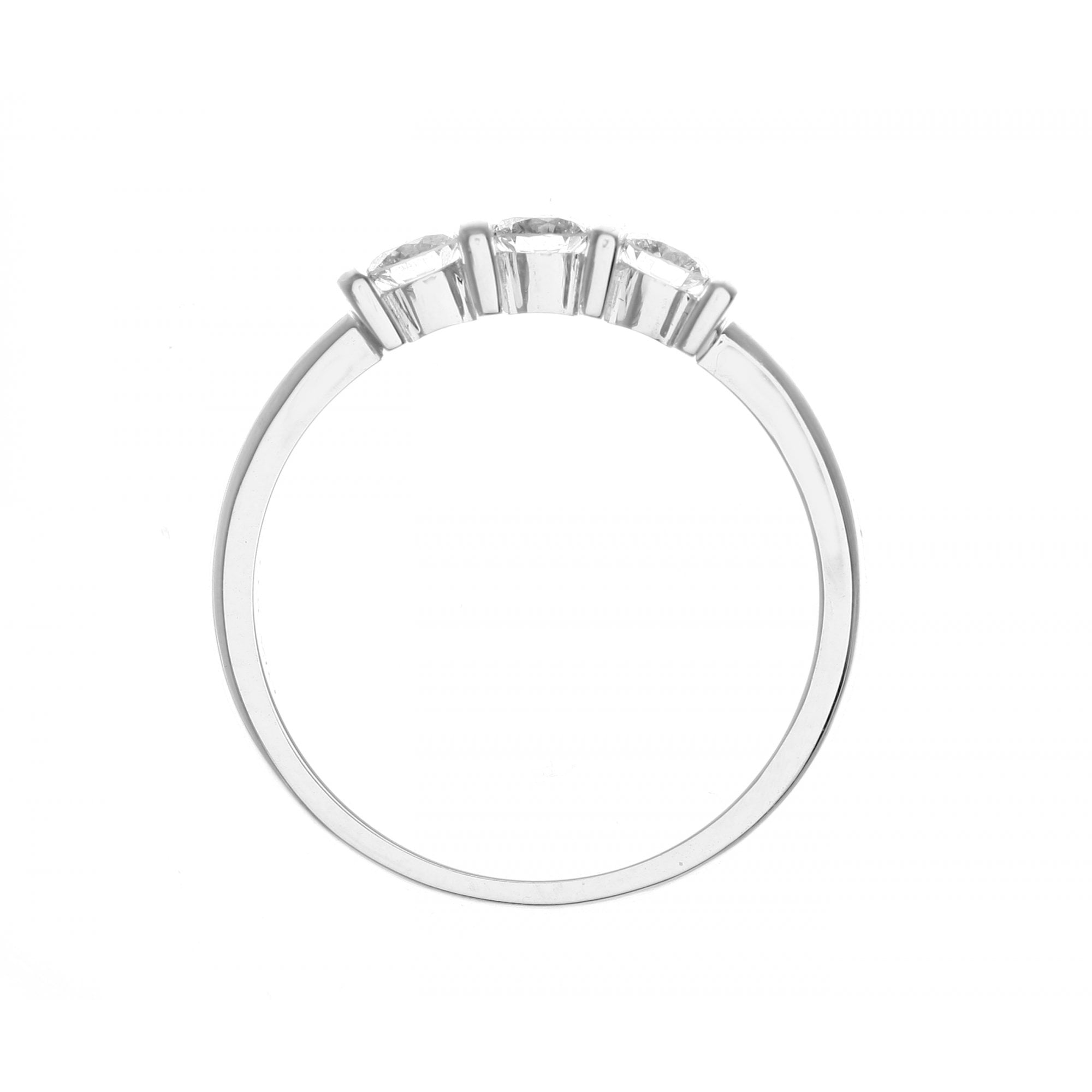 SPARKLD 18ct White Gold J/I1 Certified Round Brilliant Cut 0.33ct Diamonds Trilogy Ring
