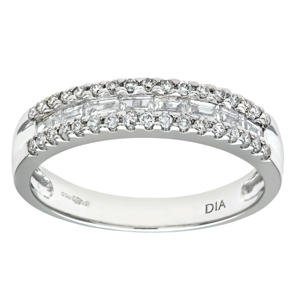 SPARKLD 18ct White Gold 0.58ct  Diamond Channel Setting Eternity Ring I/I1