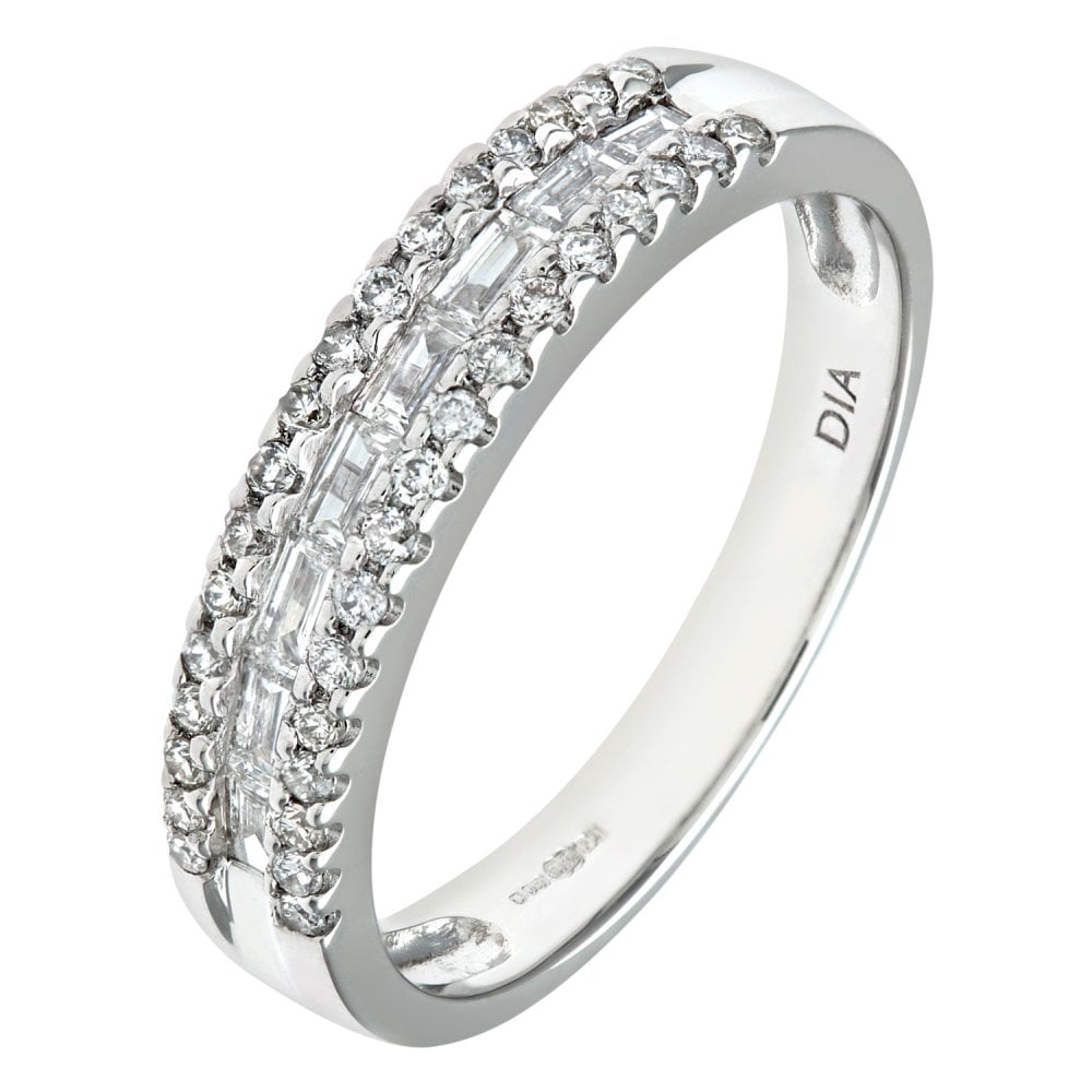 SPARKLD 18ct White Gold 0.58ct  Diamond Channel Setting Eternity Ring I/I1