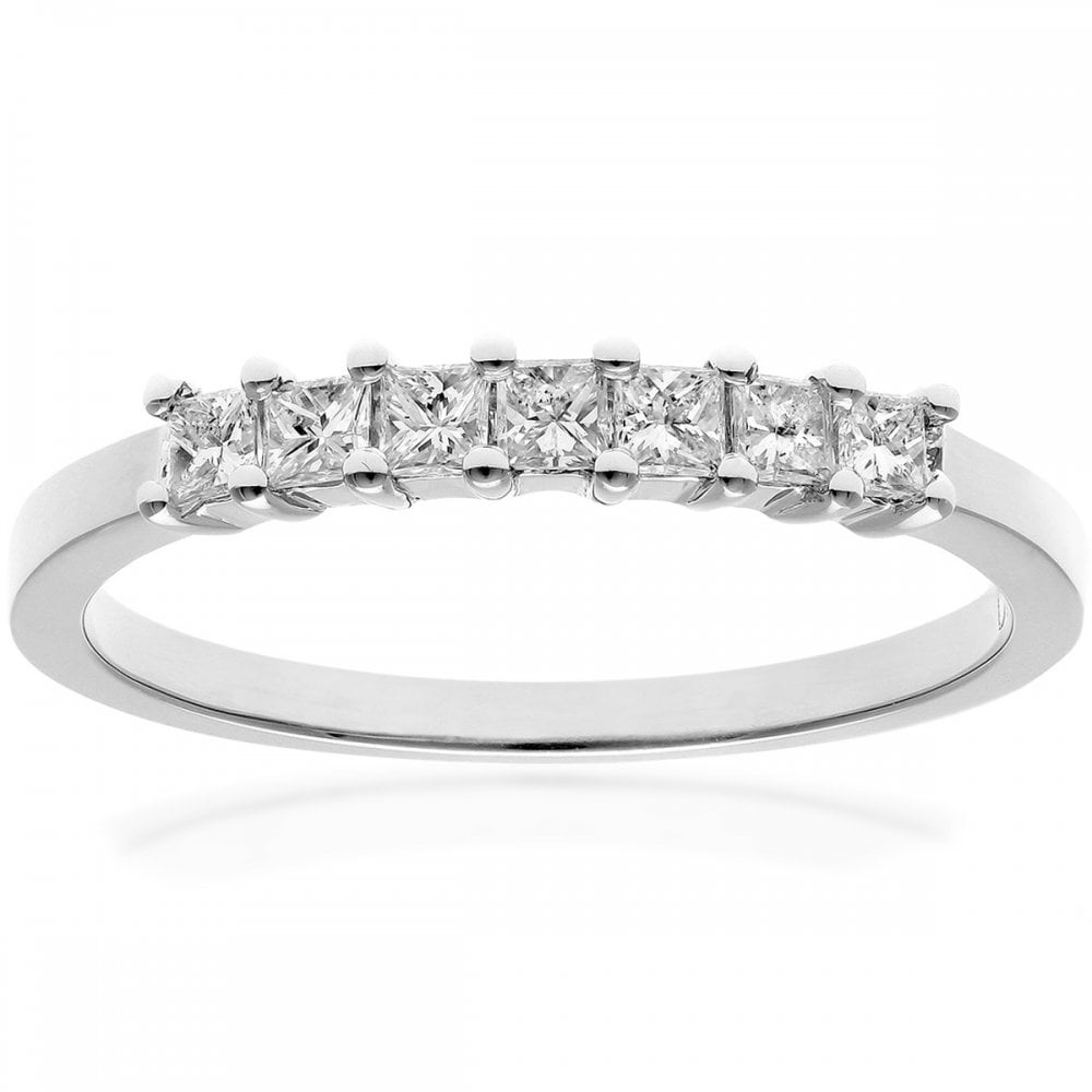 SPARKLD Platinum J/I Certified Princess Cut 0.33ct Diamonds Eternity Ring