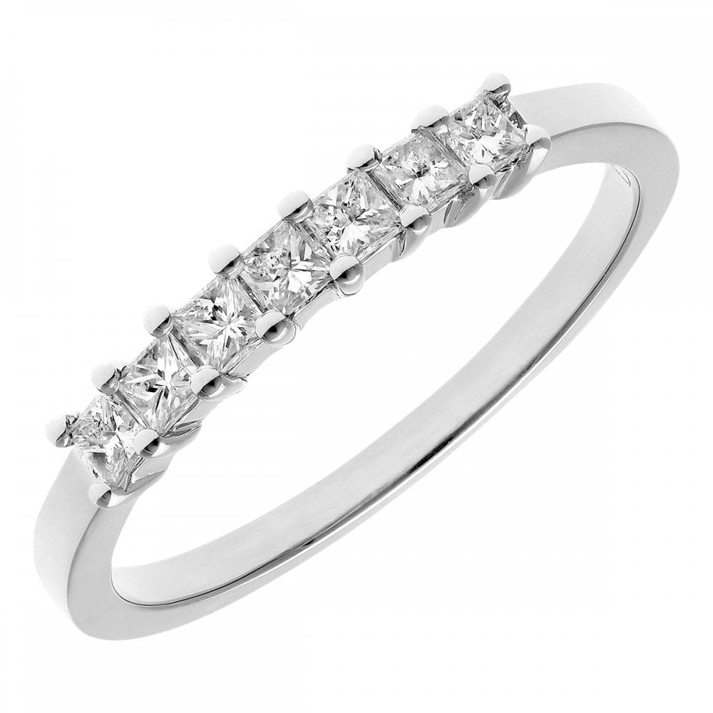 SPARKLD Platinum J/SI Certified Princess Cut 0.33ct Diamonds Eternity Ring
