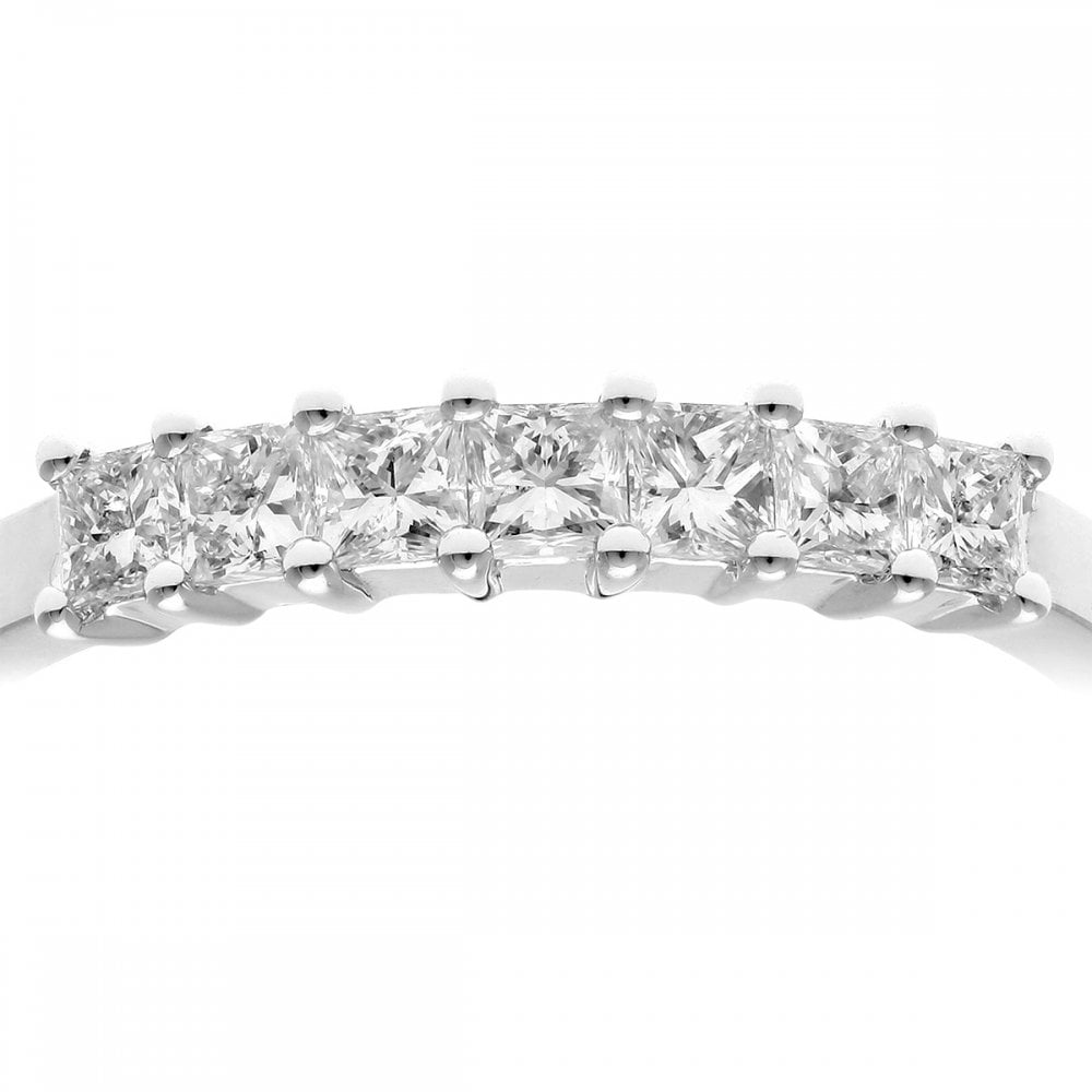 SPARKLD Platinum J/SI Certified Princess Cut 0.50ct Diamonds Eternity Ring