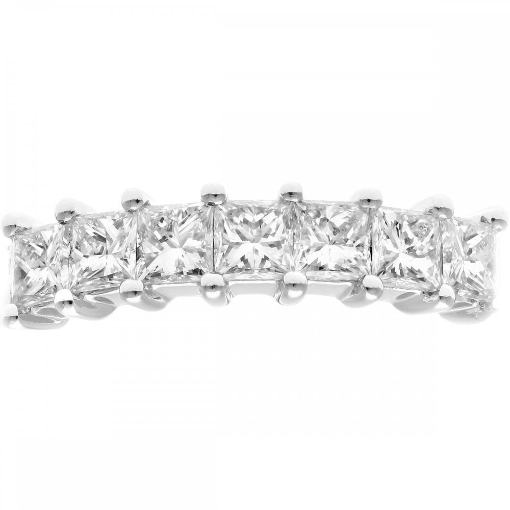 SPARKLD Platinum J/SI Certified Princess Cut 1.00ct Diamonds Eternity Ring