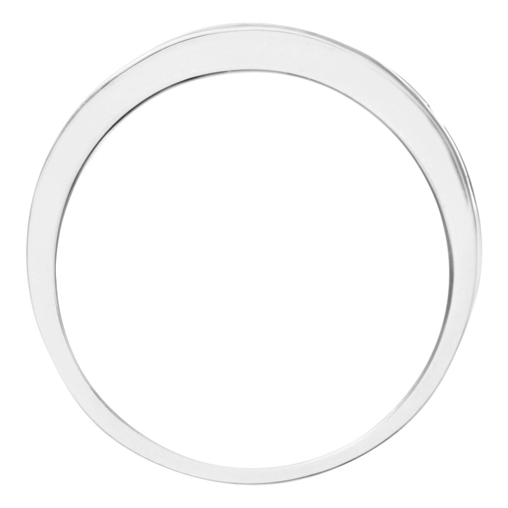 SPARKLD 9ct White Gold Round Brilliant Sapphire and 0.25ct Diamonds Eternity Ring