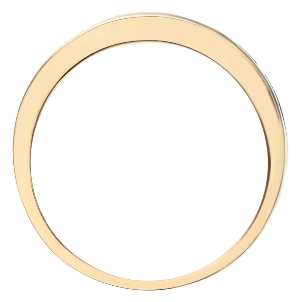 SPARKLD 9ct Yellow Gold Round Brilliant Emerald and 0.25ct Diamonds Eternity Ring