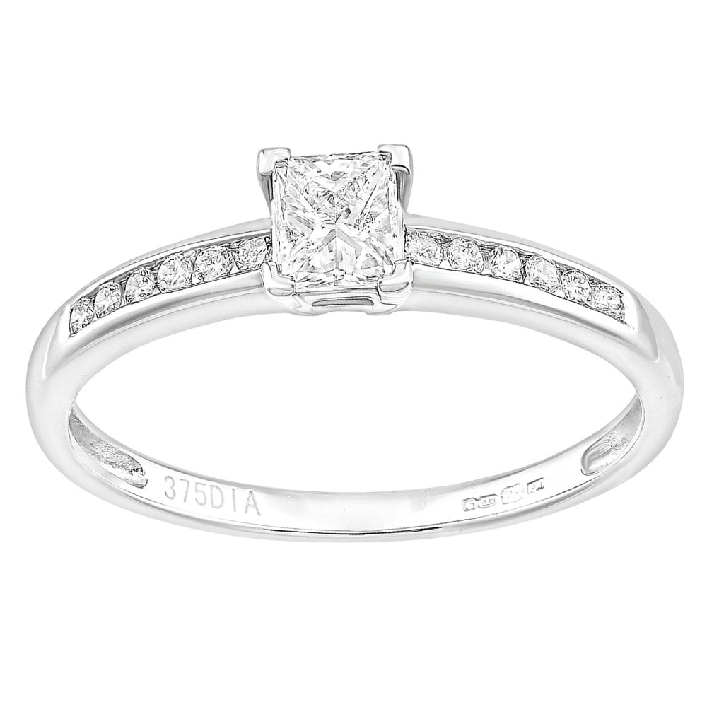 SPARKLD 9ct White And 0.45ct Diamond Engagement Ring