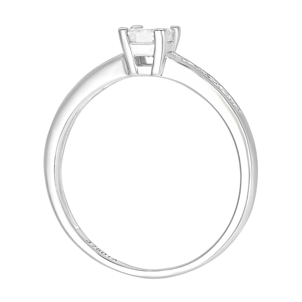 SPARKLD 9ct White And 0.45ct Diamond Engagement Ring