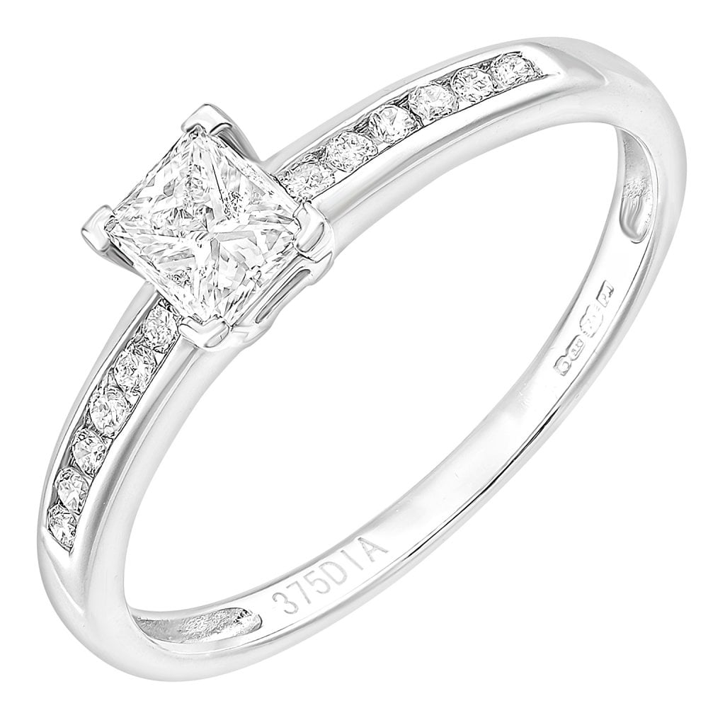 SPARKLD 9ct White And 0.45ct Diamond Engagement Ring
