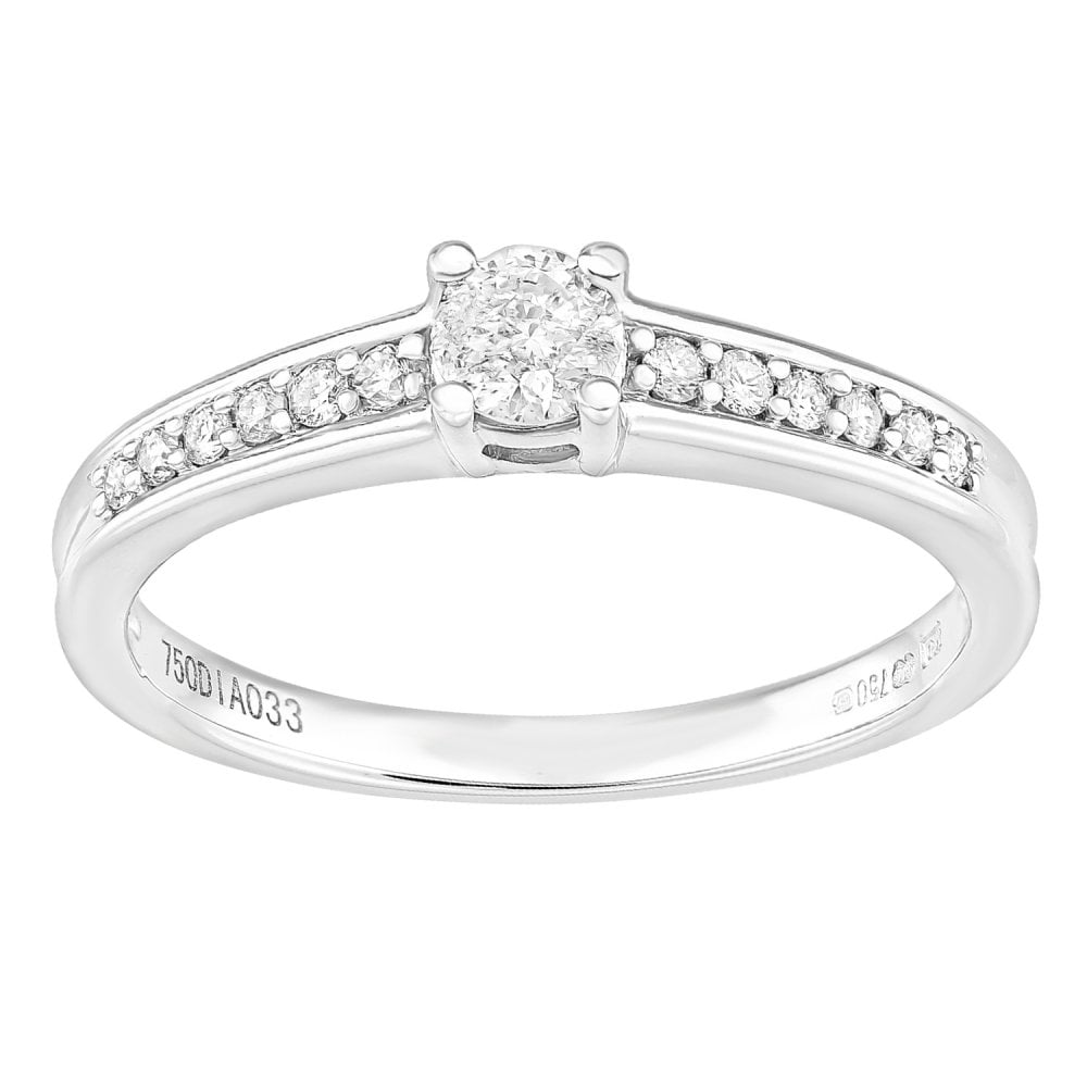 SPARKLD 18ct White Gold And 0.33ct Diamond Engagement Ring