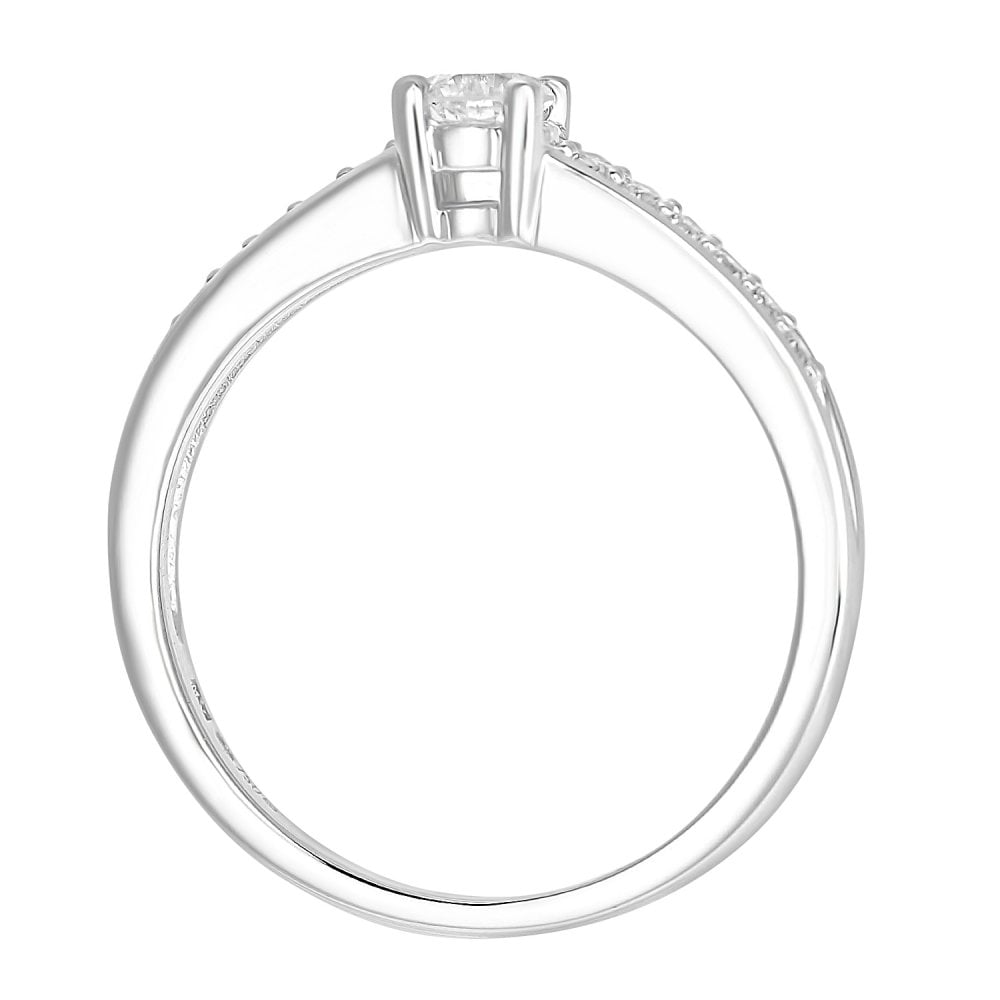 SPARKLD 18ct White Gold And 0.33ct Diamond Engagement Ring