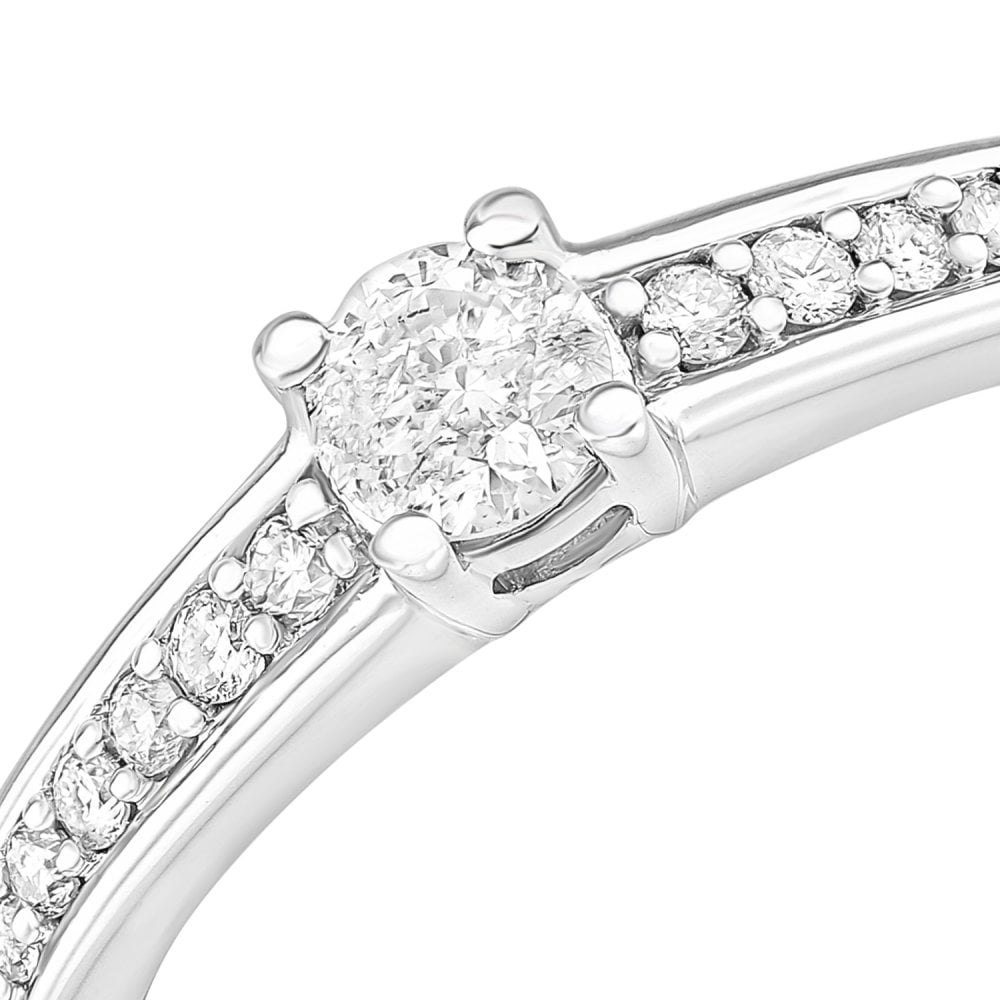 SPARKLD 18ct White Gold And 0.33ct Diamond Engagement Ring