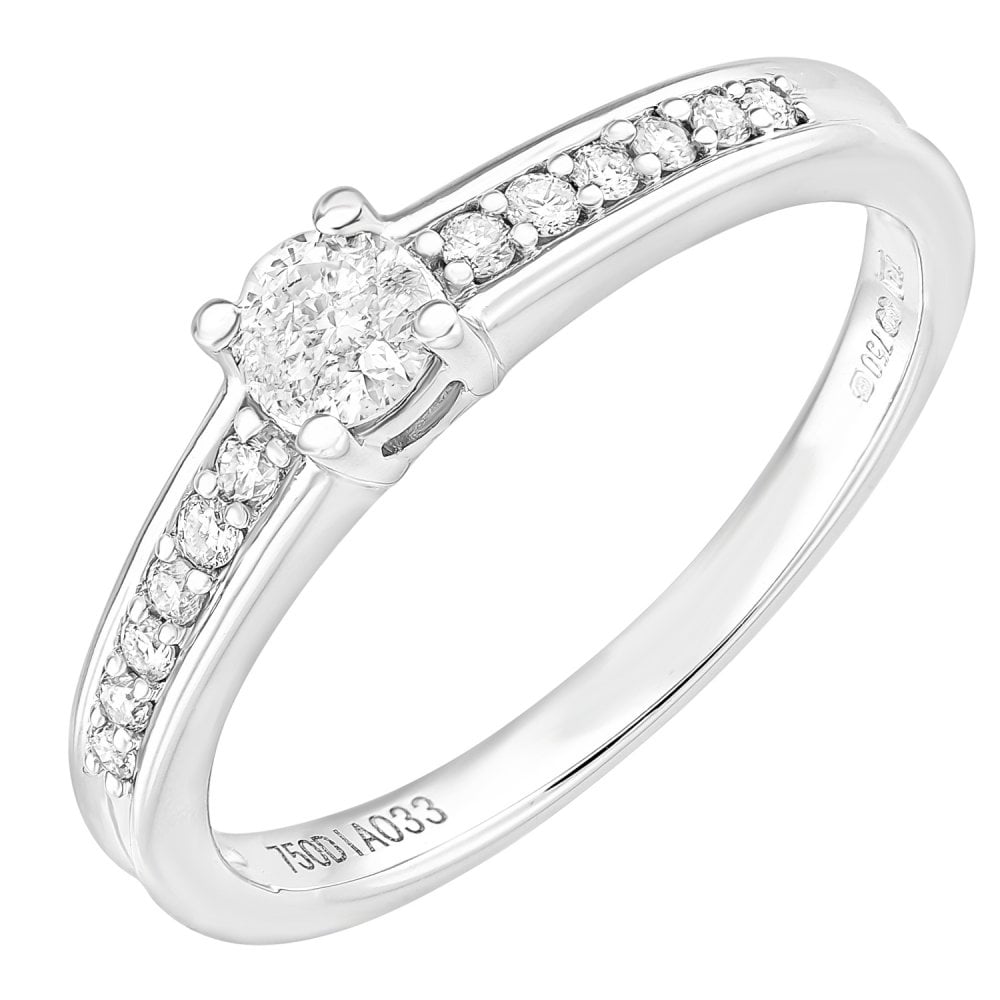SPARKLD 18ct White Gold And 0.33ct Diamond Engagement Ring