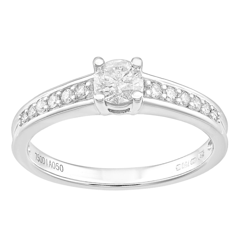 SPARKLD 18ct White Gold And 0.50ct Diamond Engagement Ring