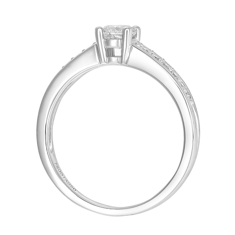 SPARKLD 18ct White Gold And 0.50ct Diamond Engagement Ring