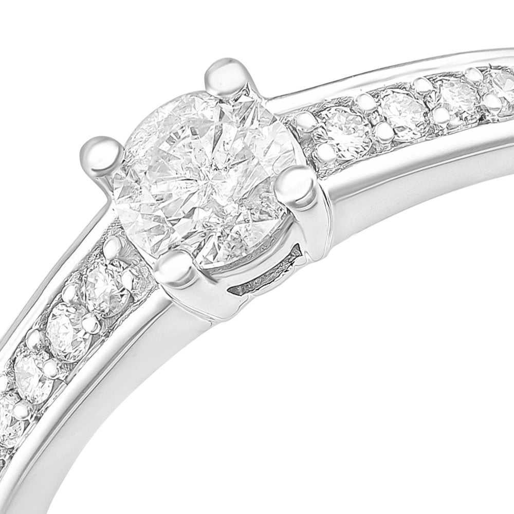 SPARKLD 18ct White Gold And 0.50ct Diamond Engagement Ring